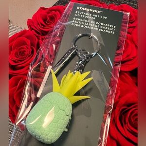 Starbucks Pineapple Keychain Reusable Hot Cup Lid Stopper